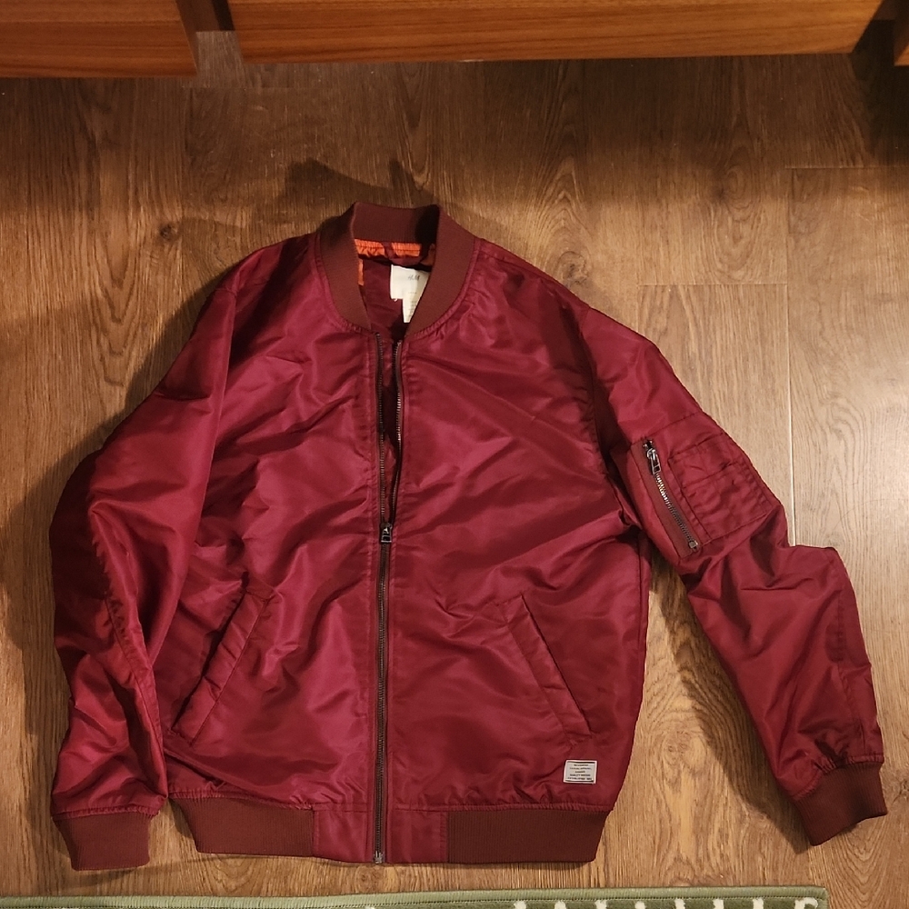H&M Deep Red Bomber Jacket